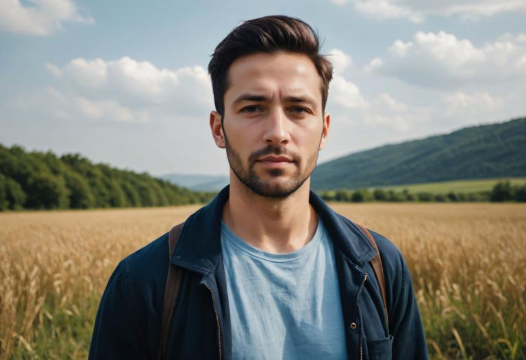 Photographic Art,Photographic Art , People, man, 1boy, male focus, outdoors, solo, shirt, facial hair, jacket