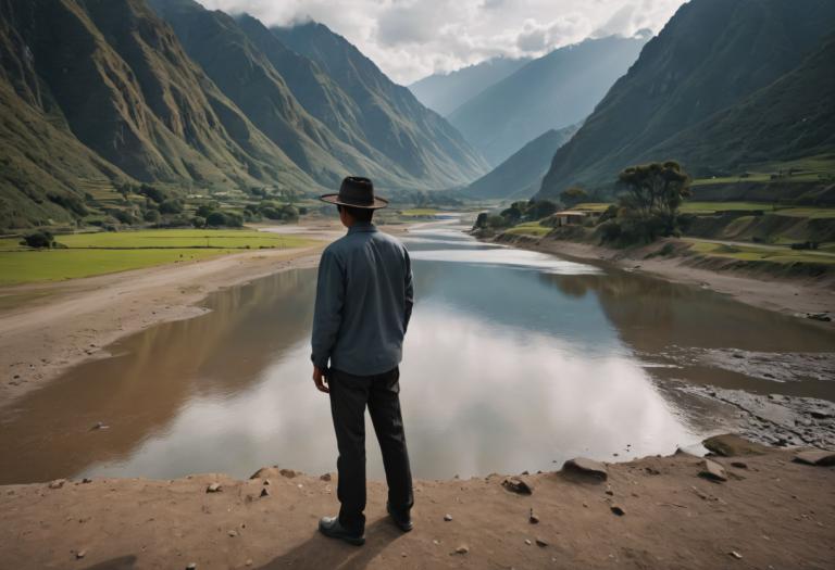 Fotokunst,Fotokunst, Menschen, Mann, draußen, 1Junge, Solo, Hut, männlicher Fokus, Wolke, Landschaft