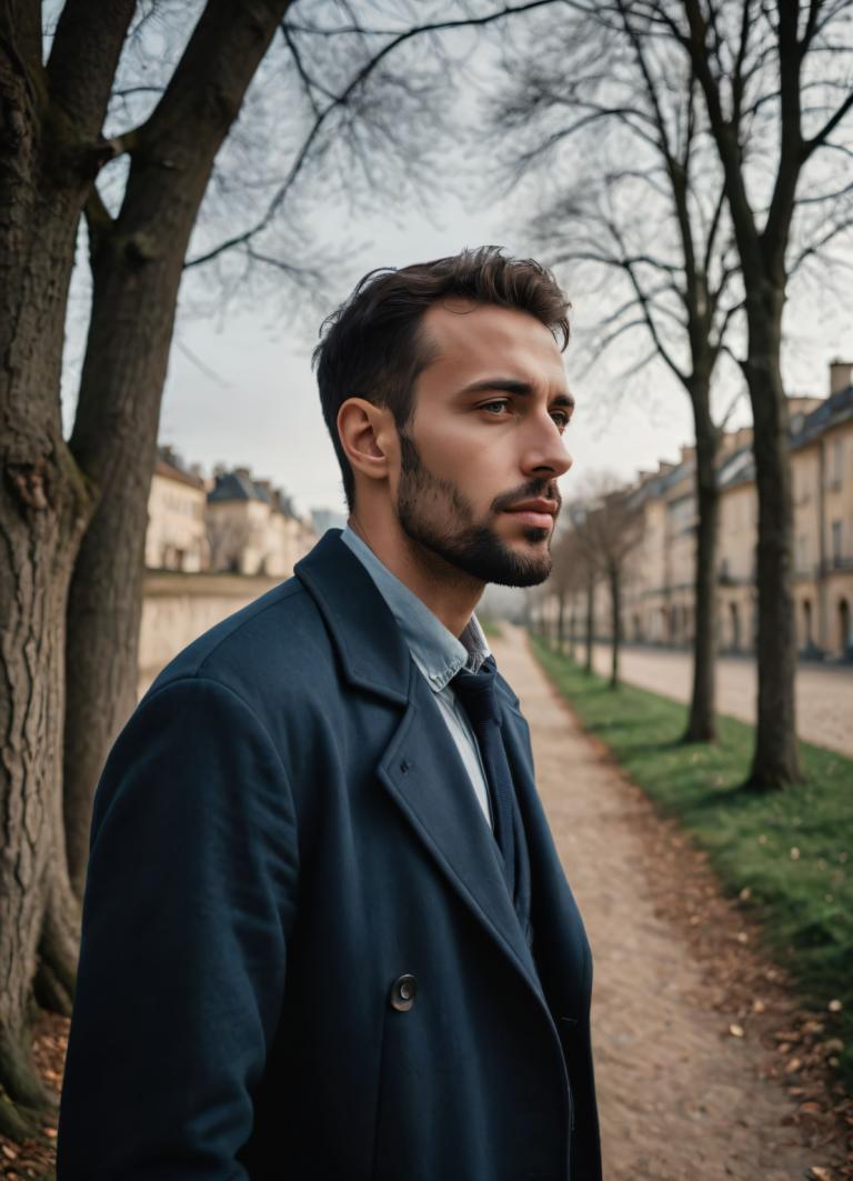 Fotokunst,Fotokunst, Menschen, Mann, 1Junge, männlicher Fokus, Gesichtsbehaarung, Solo, draußen, Baum