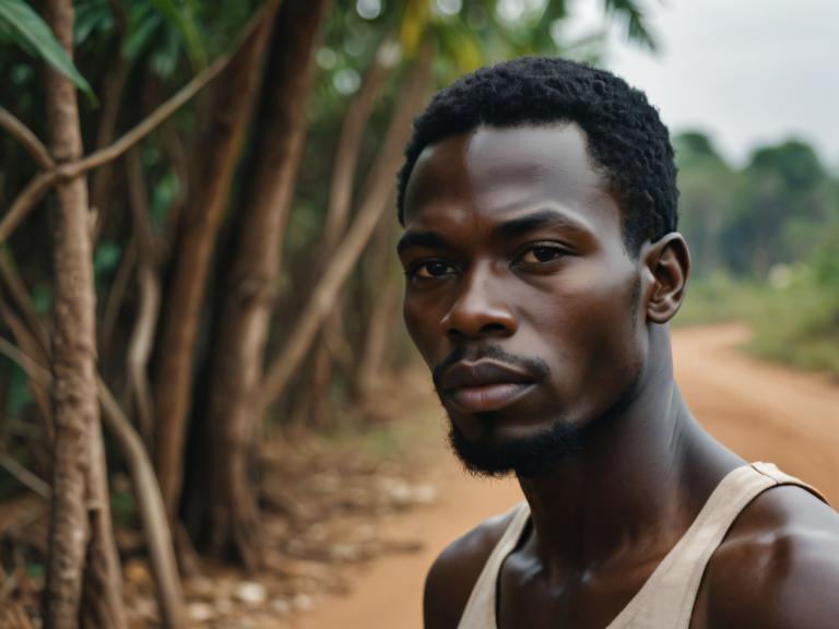 Photographic Art,Photographic Art , People, man, 1boy, male focus, realistic, dark skin, facial hair, solo