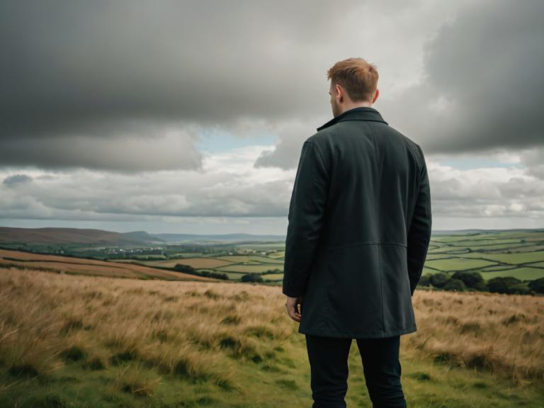 Photographic Art,Photographic Art , People, man, 1boy, outdoors, male focus, solo, cloud, blonde hair