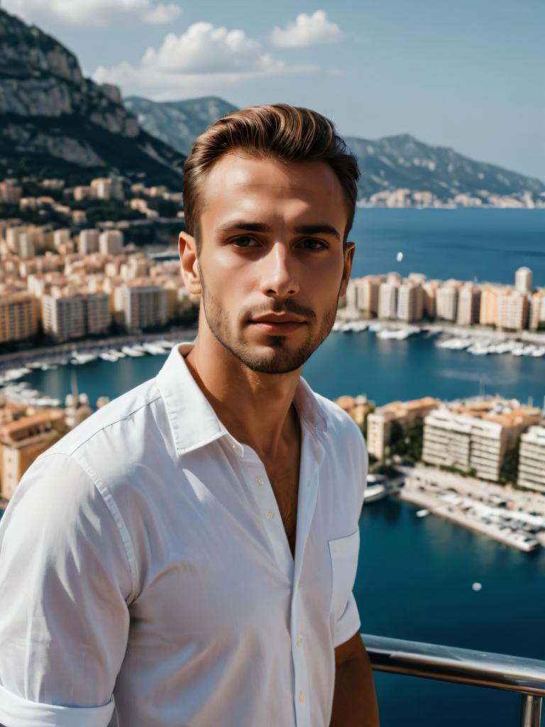 Photographic Art,Photographic Art , People, man, 1boy, male focus, solo, shirt, facial hair, white shirt