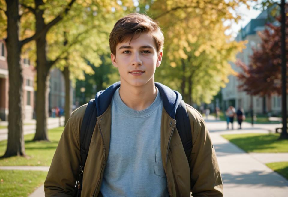 Photographic Art,Photographic Art , People, boy, campus style, 1boy, male focus, outdoors, jacket, tree