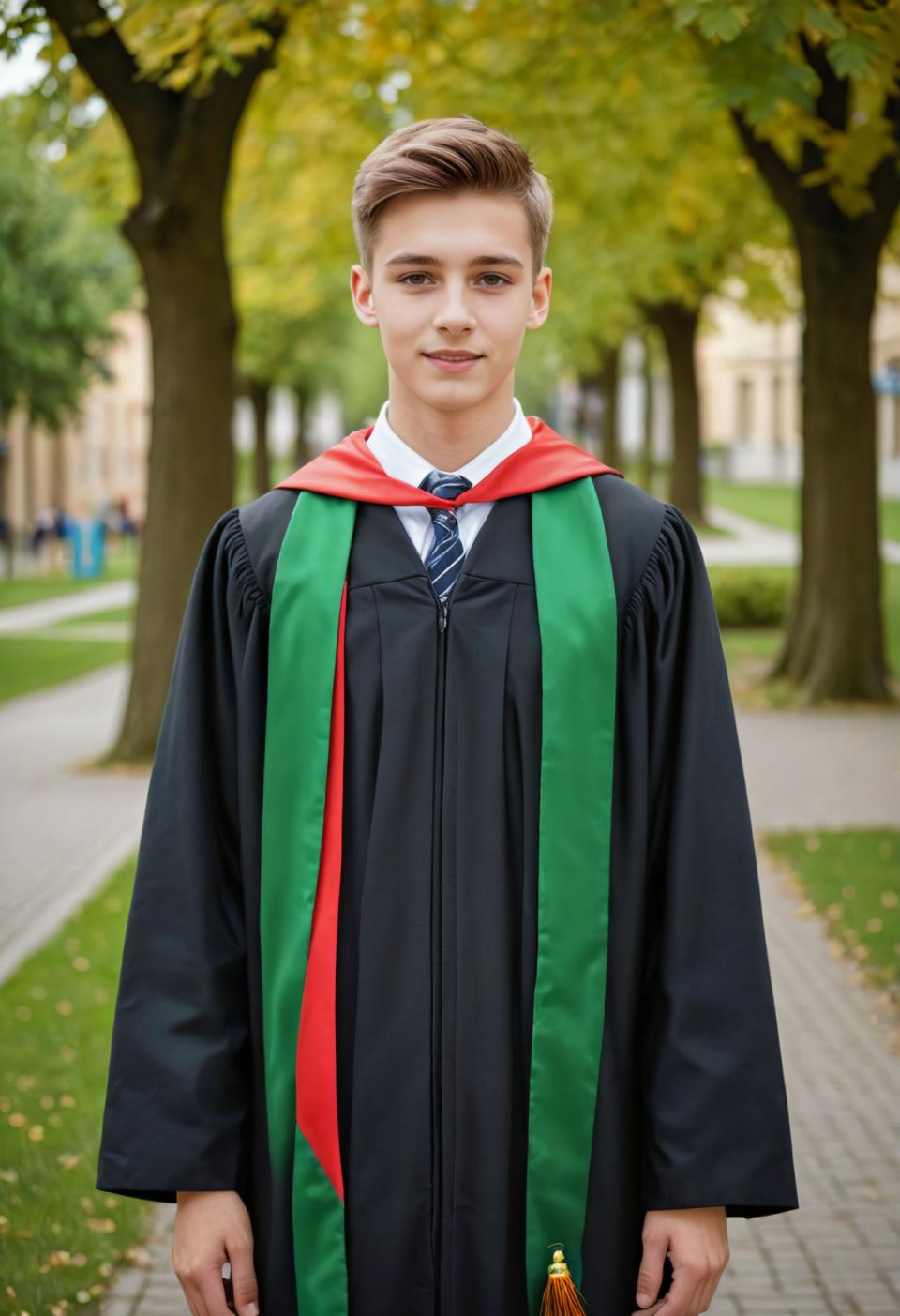 Photographic Art,Photographic Art , People, boy, campus style, 1boy, necktie, male focus, outdoors