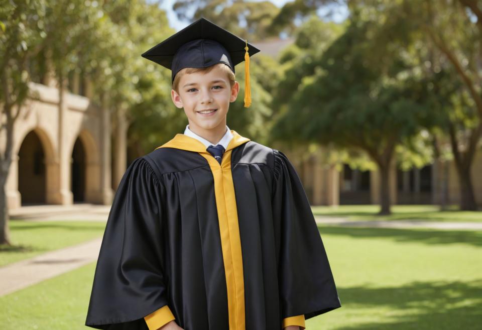 Face Swap, Campus Style, Photographic Art , People, boy, campus style, 1boy, male focus, hat, solo, outdoors, looking at viewer, smile, day, tree, blurry background, necktie, blurry, blonde hair, black headwear, short hair, photo background, upper body, cosplay, long sleeves, realistic