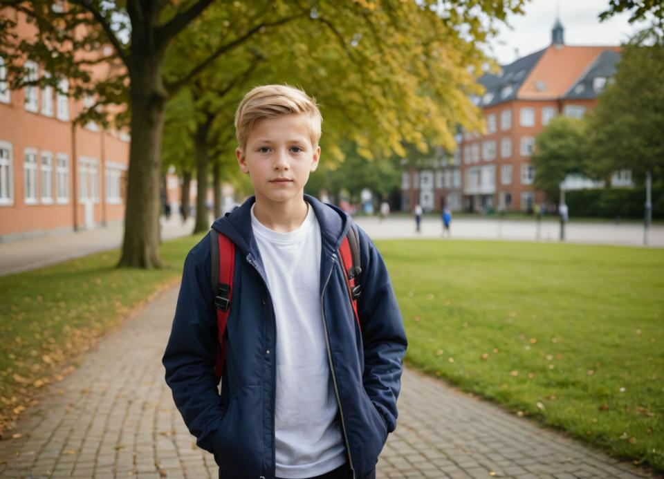 Fotokunst,Fotokunst, Menschen, Junge,Campus-Stil, draußen, blondes Haar, Baum, männlicher Fokus