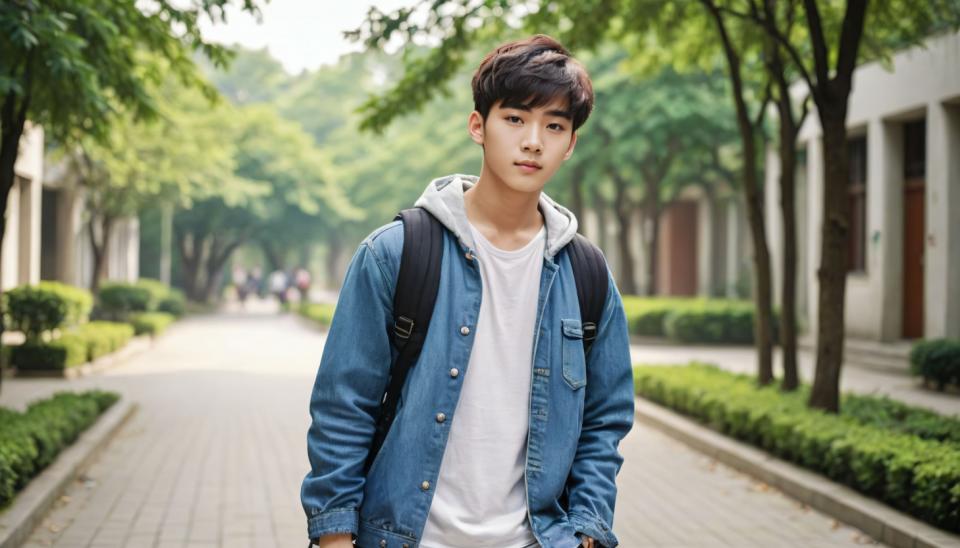 Photographic Art,Photographic Art , People, boy, campus style, 1boy, outdoors, male focus, jacket, tree, solo