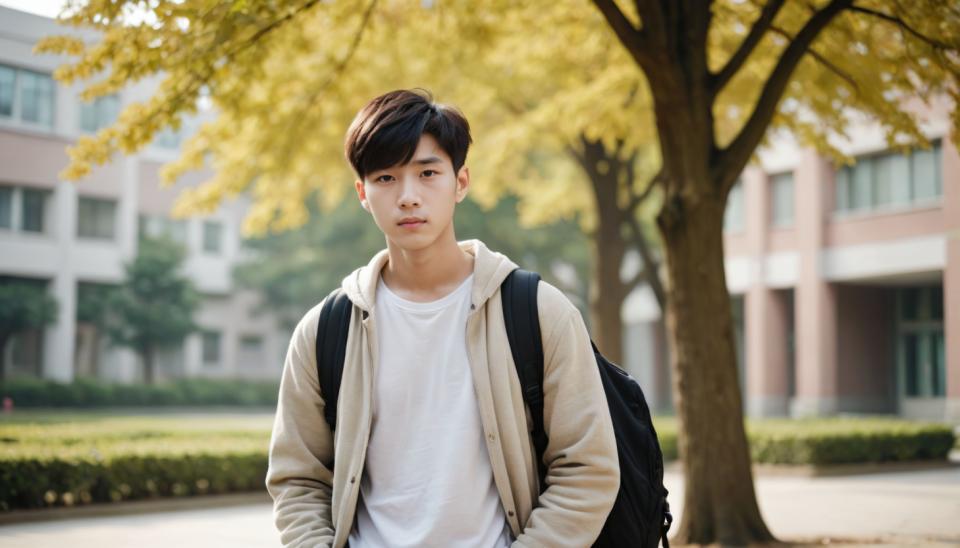 Photographic Art,Photographic Art , People, boy, campus style, 1boy, male focus, backpack, outdoors, solo