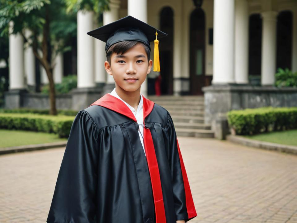 Arc Csere, Campus Style, Photographic Art , People, boy, campus style, 1boy, male focus, hat, solo, looking at viewer, outdoors, korean clothes, blurry, blurry background, black hair, tree, realistic, black eyes, cosplay, day, photo background, upper body, closed mouth, hanbok, smile