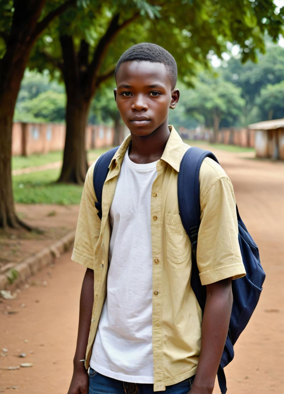 Photographic Art,Photographic Art , People, boy, campus style, 1boy, male focus, solo, shirt, outdoors