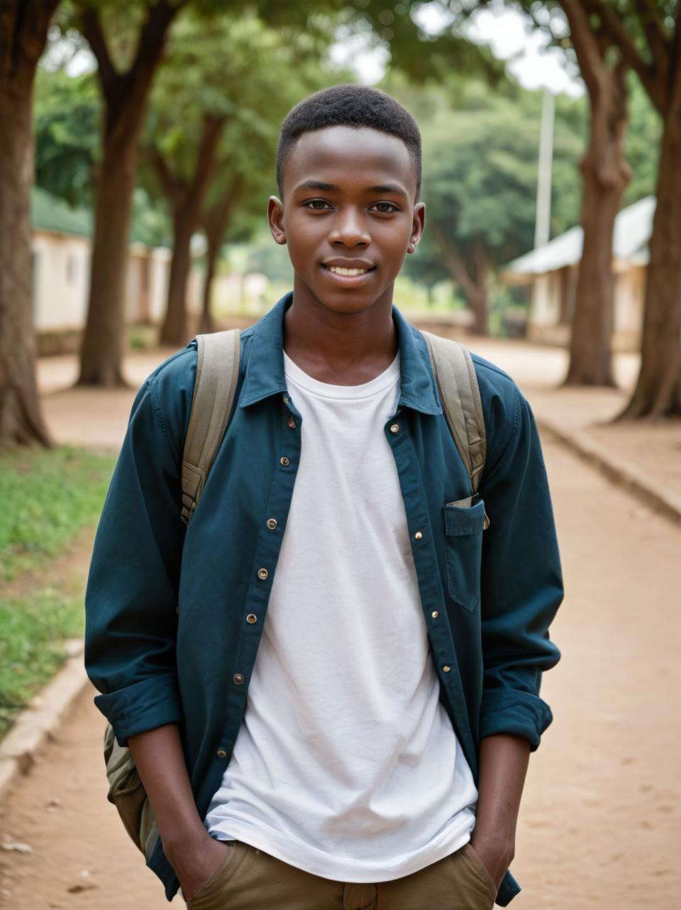 Photographic Art,Photographic Art , People, boy, campus style, 1boy, male focus, shirt, solo, outdoors