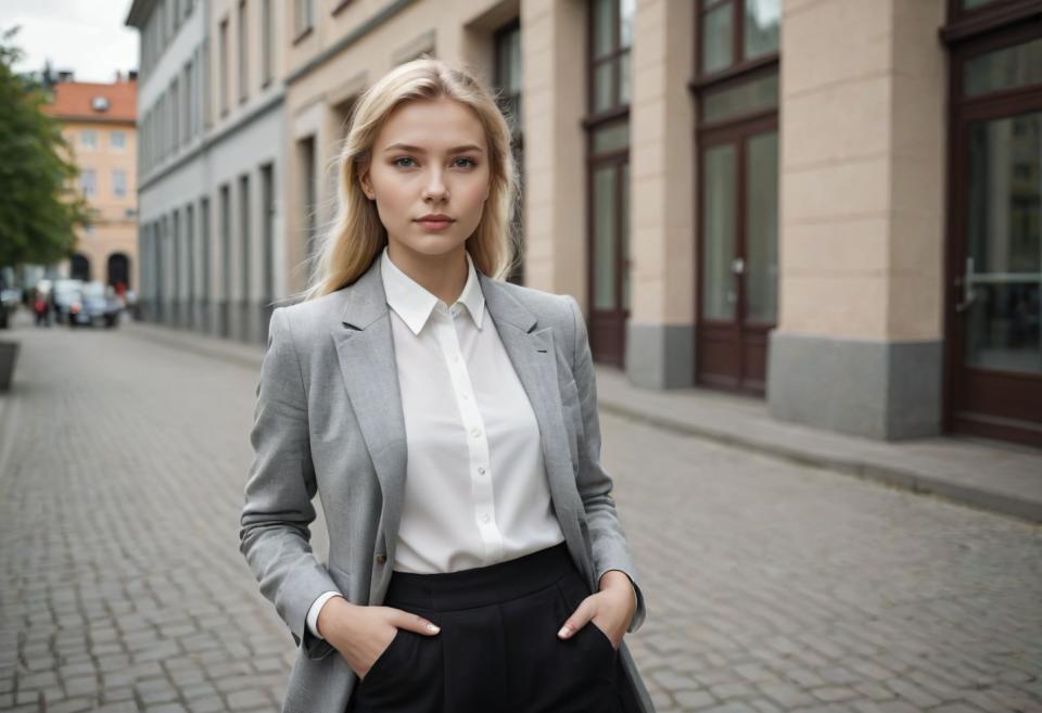 Fotokunst,Fotokunst, Menschen, Frau,Business-Stil, 1Mädchen, blondes Haar, draußen