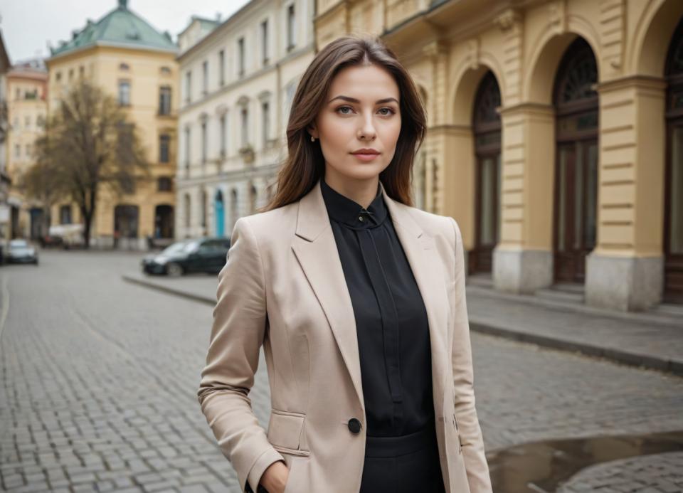 Photographic Art,Photographic Art , People, woman, business style, 1girl, solo, realistic, brown hair