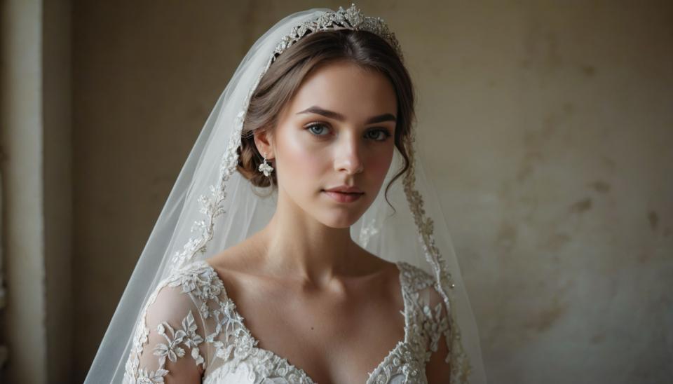 Photographic Art,Photographic Art , People, woman,bridal photography, 1girl, veil, realistic, solo, earrings