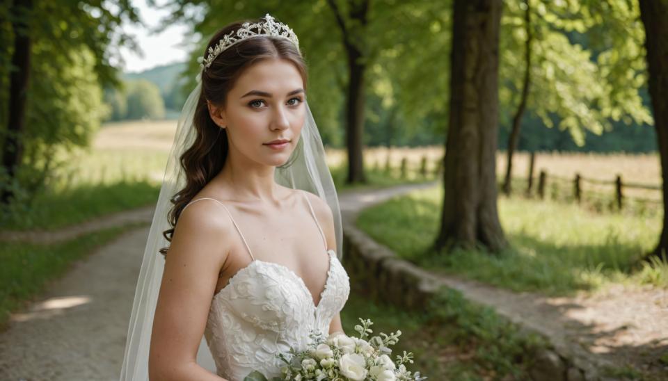 Photographic Art,Photographic Art , People, woman,bridal photography, 1girl, veil, solo, dress, bouquet