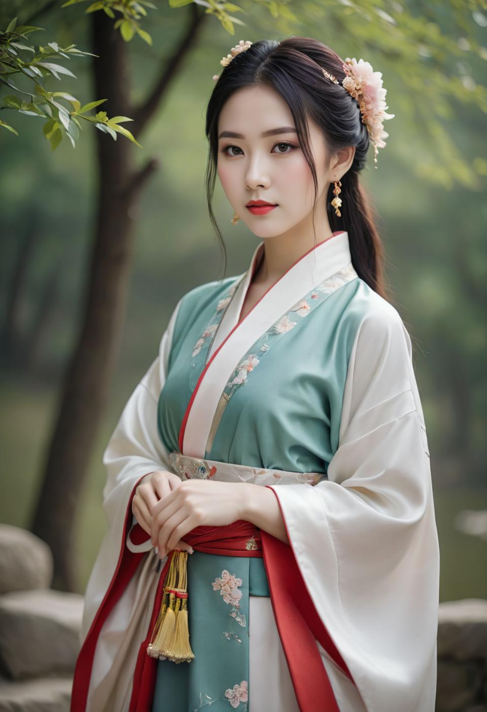 Fotokunst,Fotokunst, Menschen, Frau,Hanfu-Stil, 1Mädchen, Solo, Schmuck, Ohrringe