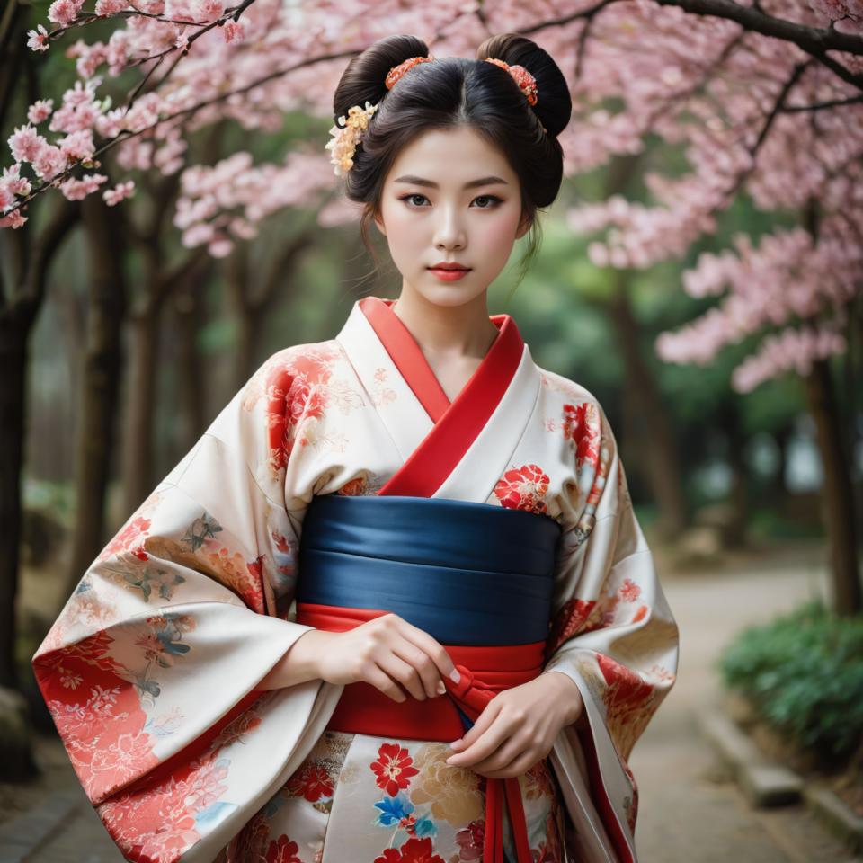 Fotografisk konst,Fotografisk konst, människor, kvinna,kimono, 1 tjej, realistisk, japanska kläder