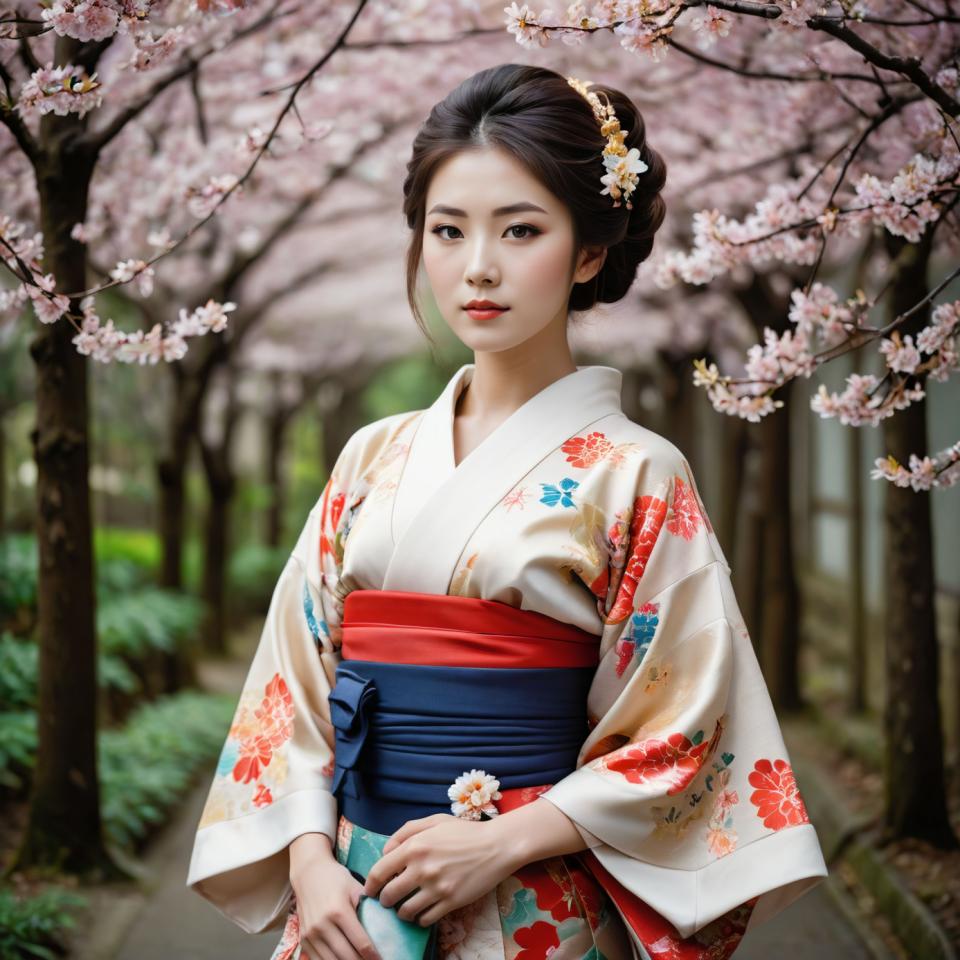 Photographic Art,Photographic Art , People, woman, kimono, 1girl, realistic, solo, japanese clothes