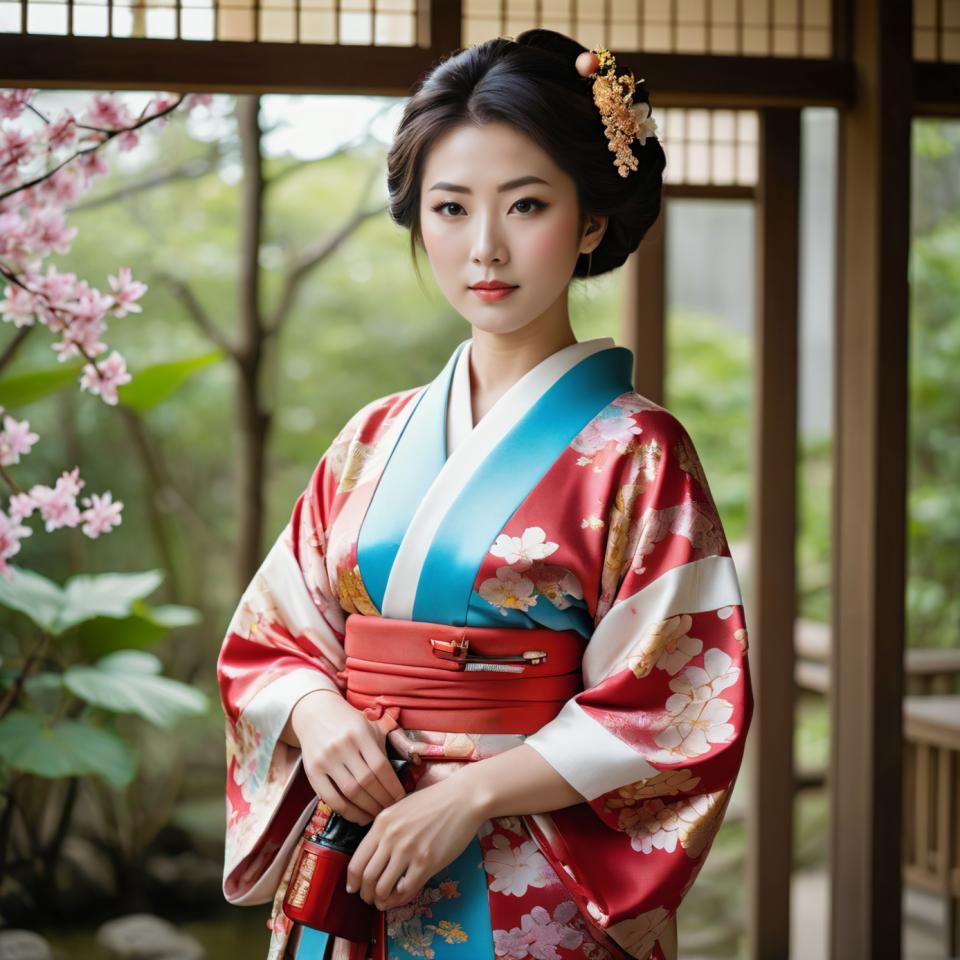 Chủ nghĩa hiện thực ảnh,Chủ nghĩa hiện thực ảnh, Mọi người, đàn bà,kimono, 1 cô gái, một mình