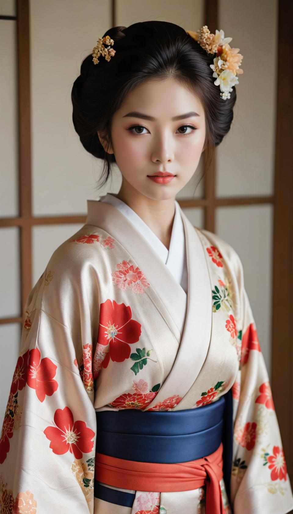 Chủ nghĩa hiện thực ảnh,Chủ nghĩa hiện thực ảnh, Mọi người, đàn bà,kimono, 1 cô gái, một mình