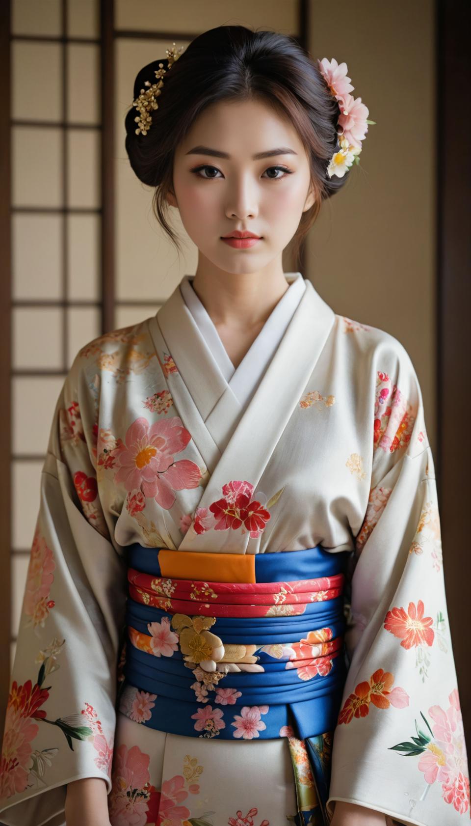 Photographic Art,Photographic Art , People, woman, kimono, 1girl, solo, realistic, japanese clothes, kimono