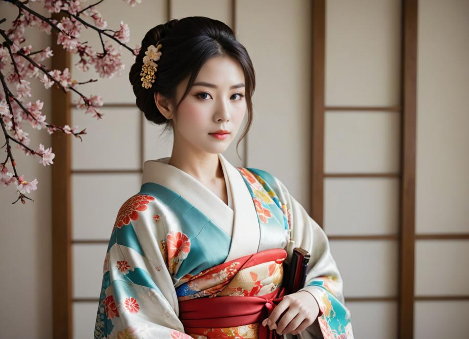 Chủ nghĩa hiện thực ảnh,Chủ nghĩa hiện thực ảnh, Mọi người, đàn bà,kimono, 1 cô gái, một mình