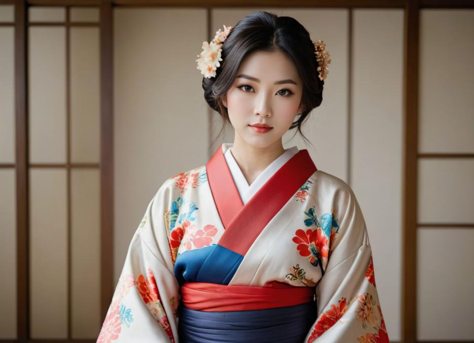 Photographic Art,Photographic Art , People, woman, kimono, 1girl, solo, japanese clothes, kimono, realistic