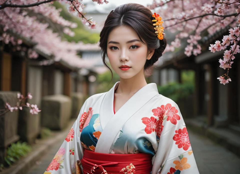 Chủ nghĩa hiện thực ảnh,Chủ nghĩa hiện thực ảnh, Mọi người, đàn bà,kimono, 1 cô gái, một mình