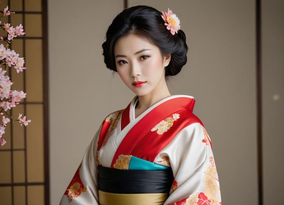 Photographic Art,Photographic Art , People, woman, kimono, 1girl, solo, realistic, japanese clothes