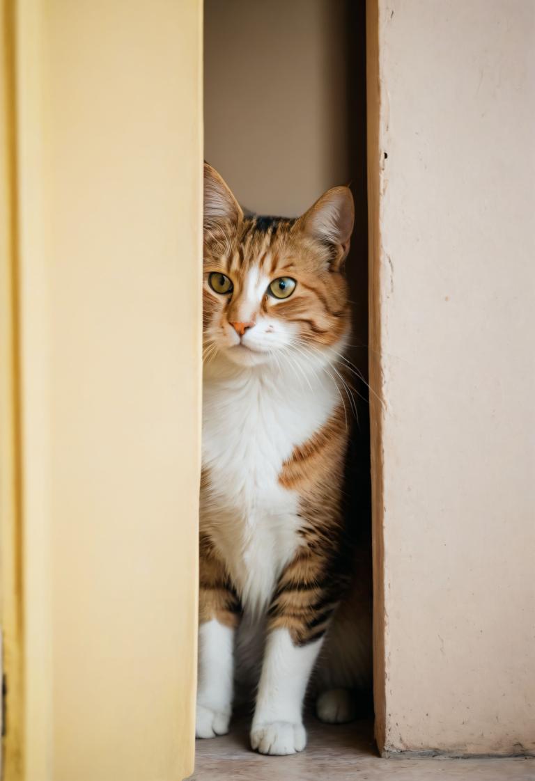 사진 예술,사진 예술, 동물, 고양이, 인간은 없어, 동물 중심, 고양이, 밖을 엿보다, 현실적인, 동물, 뷰어를보고, 구레나룻, 전신