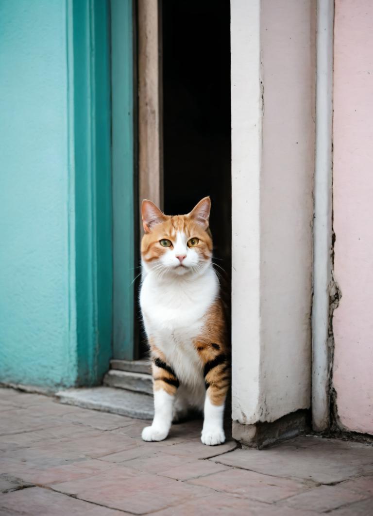 Fotokunst,Fotokunst, Tiere, Katze, keine Menschen, Katze, tierischer Fokus, grüne Augen, Tier, Tür