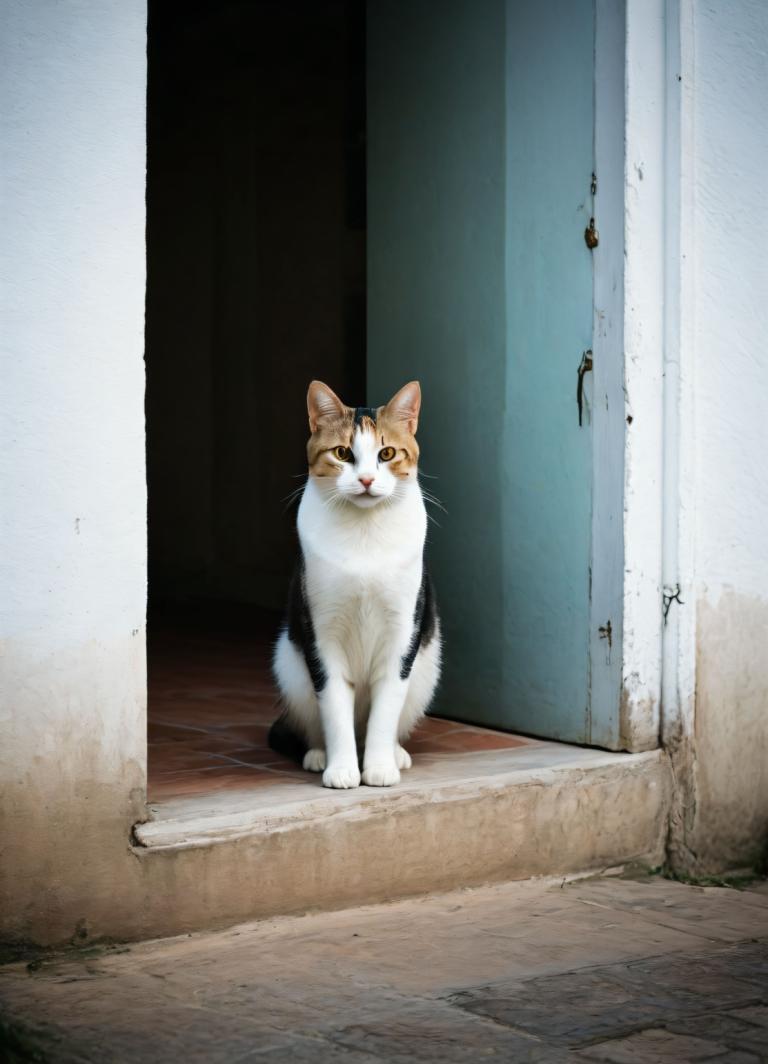 Fotokunst,Fotokunst, Tiere, Katze, keine Menschen, tierischer Fokus, Katze, realistisch, Tier, Tür