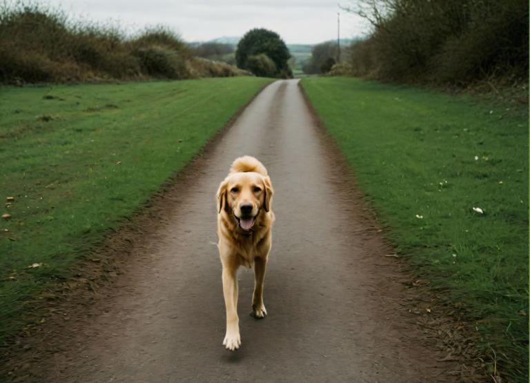 Photoréalisme,Photoréalisme, Animal, chien, chien, pas d'humains, en plein air, fond de photo, route