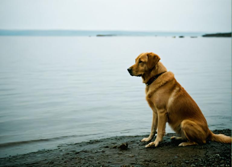 Fotokunst,Fotokunst, Tiere, Hund, keine Menschen, Hund, realistisch, Ozean, Fotohintergrund, Tier