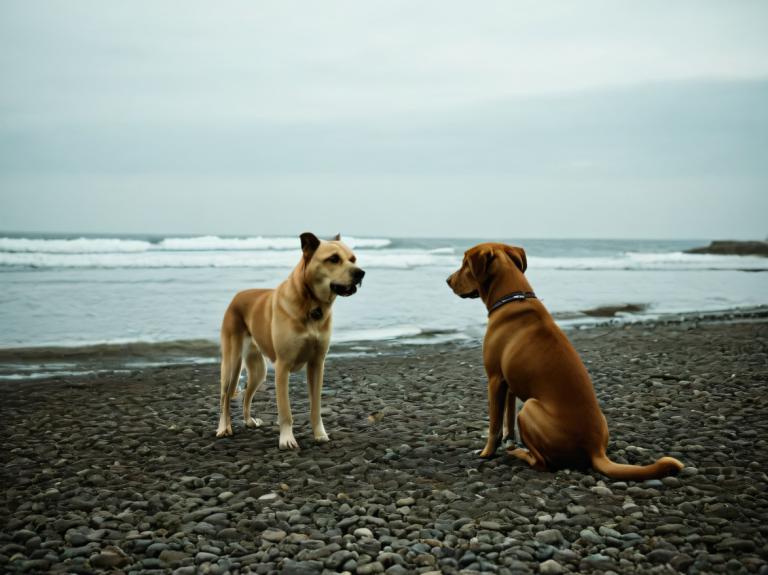 Fotokunst,Fotokunst, Tiere, Hund, keine Menschen, Hund, realistisch, Ozean, Fotohintergrund, Tier