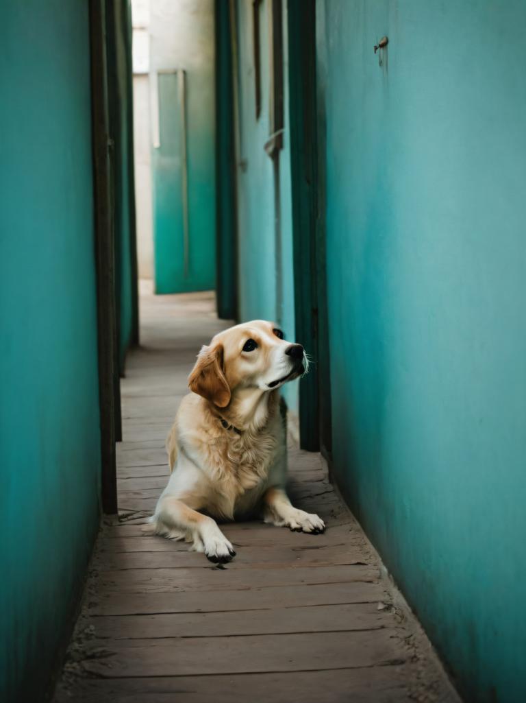 Fotokunst,Fotokunst, Tiere, Hund, Hund, keine Menschen, Tür, tierischer Fokus, realistisch, drinnen