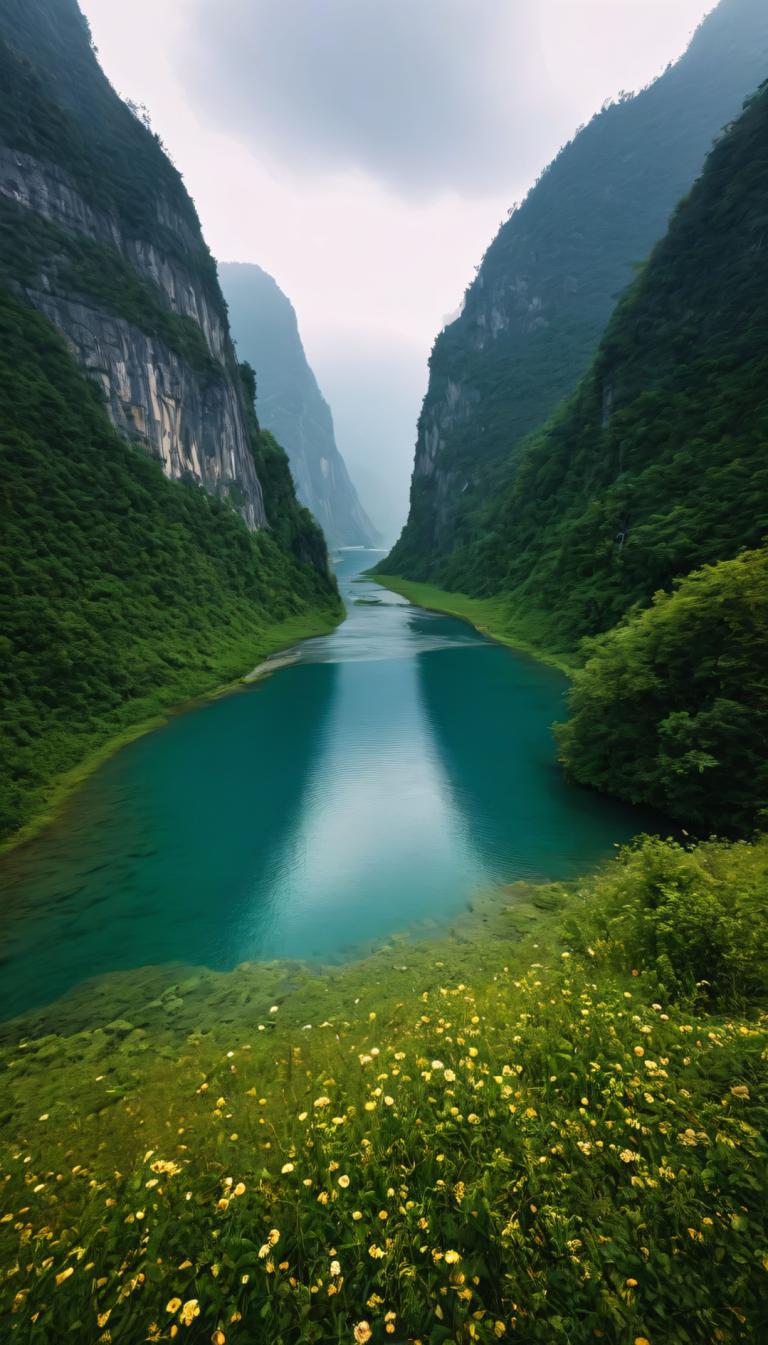 摄影艺术,摄影艺术, 自然, 风景, 没有人类, 风景, 户外, 云, 天空, 天, 花, 水, 自然, 树, 草, 景观, 山, 黄花, 多云的天空, 河, 湖