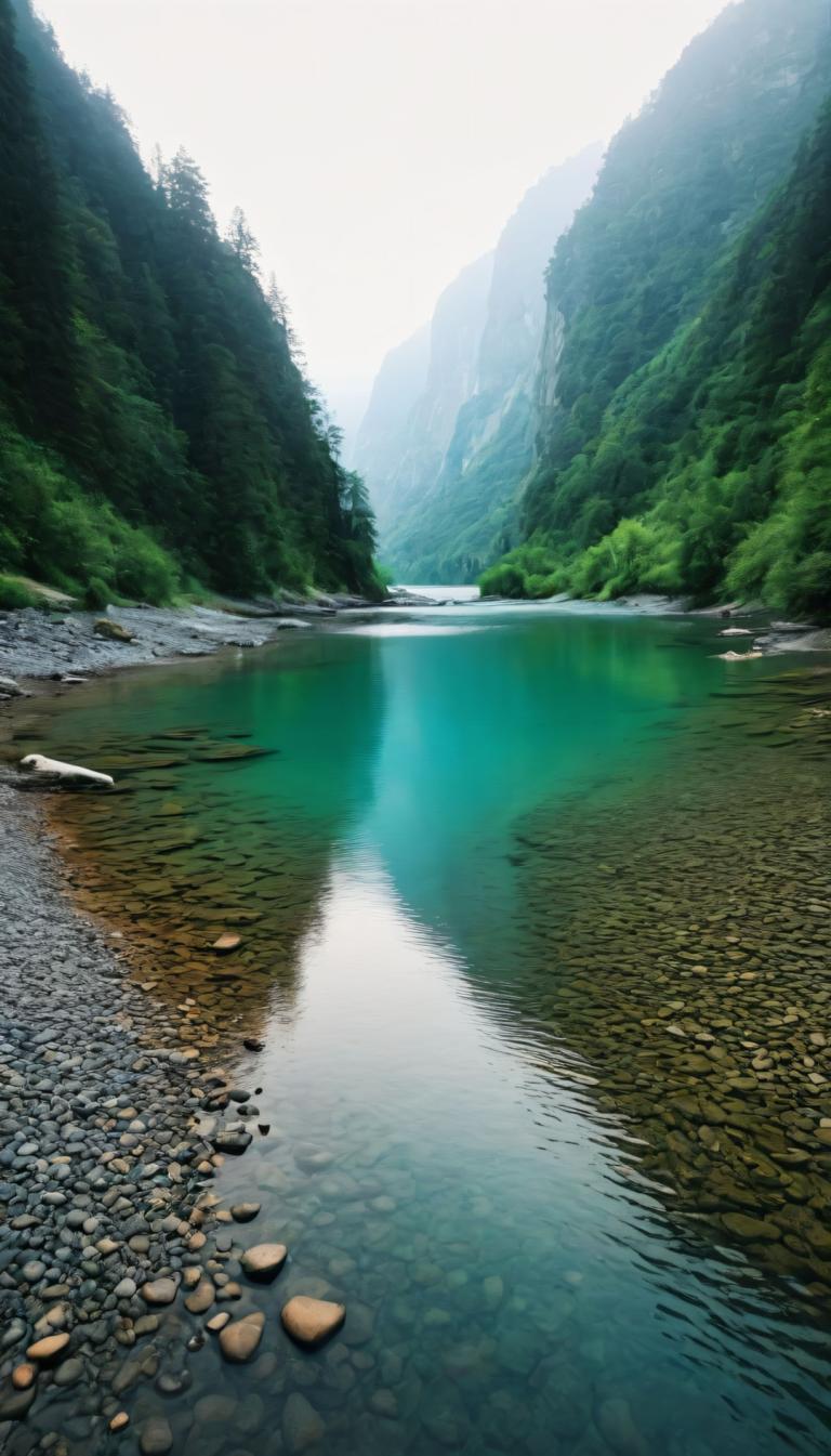 Photoréalisme,Photoréalisme, Nature, paysage, pas d'humains, paysage, en plein air, rivière, rocher