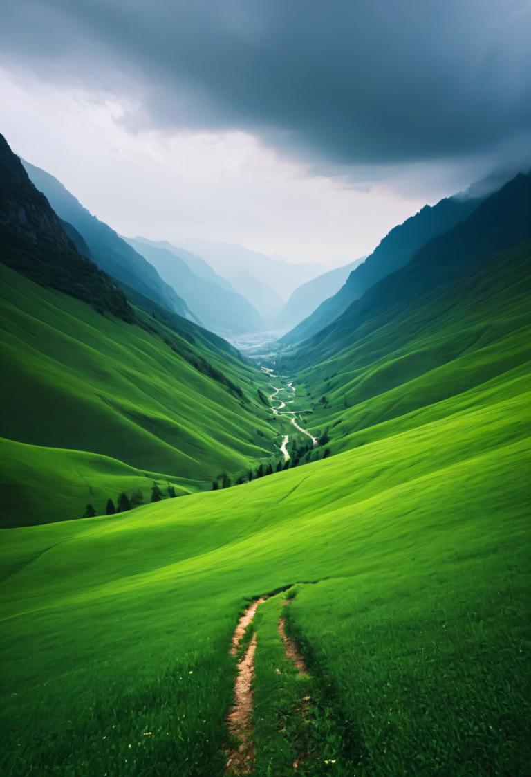 Photoréalisme,Photoréalisme, Nature, paysage, en plein air, paysage, 1fille, nuage, ciel, herbe, solo