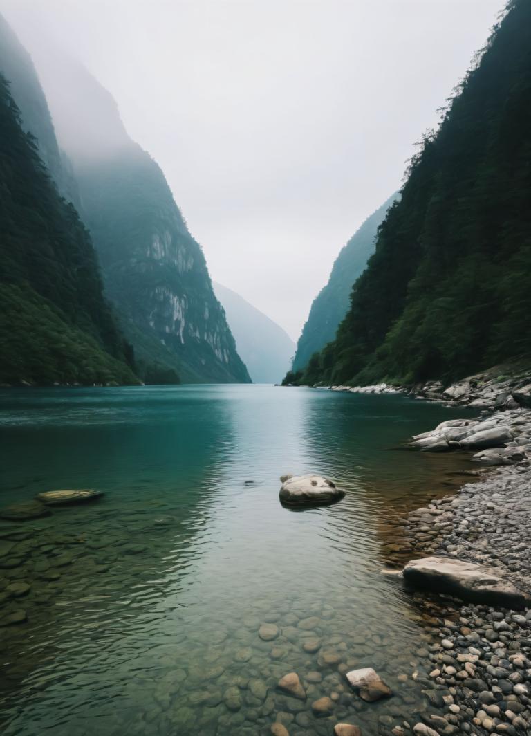 Photoréalisme,Photoréalisme, Nature, paysage, pas d'humains, paysage, en plein air, rocher, eau