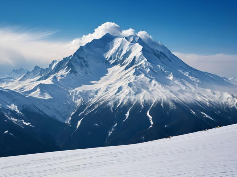 Photographic Art,Photographic Art , Nature, snow mountain, no humans, scenery, mountain, sky, outdoors, cloud