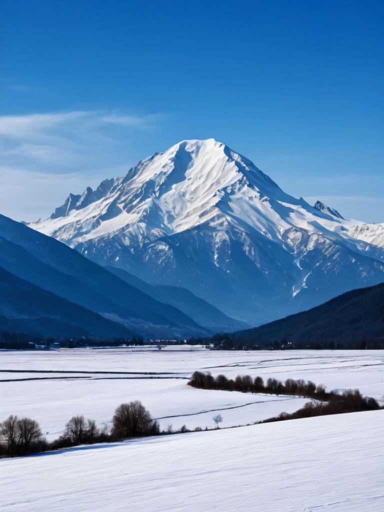 Фотореализм,Фотореализм, Природа, снежная гора, пейзаж, на открытом воздухе, небо, нет людей, гора