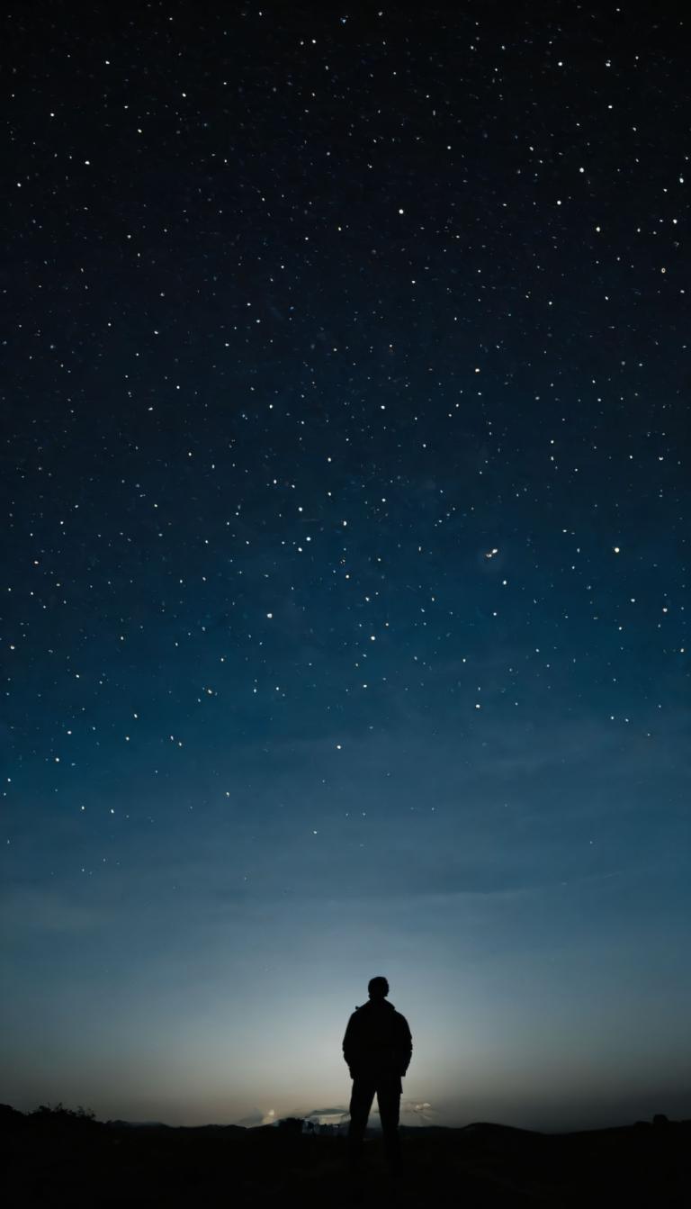 Fotokunst,Fotokunst, Natur, Nachthimmel, Himmel, Sternenhimmel), Nacht, 1Junge, sternenklarer Himmel