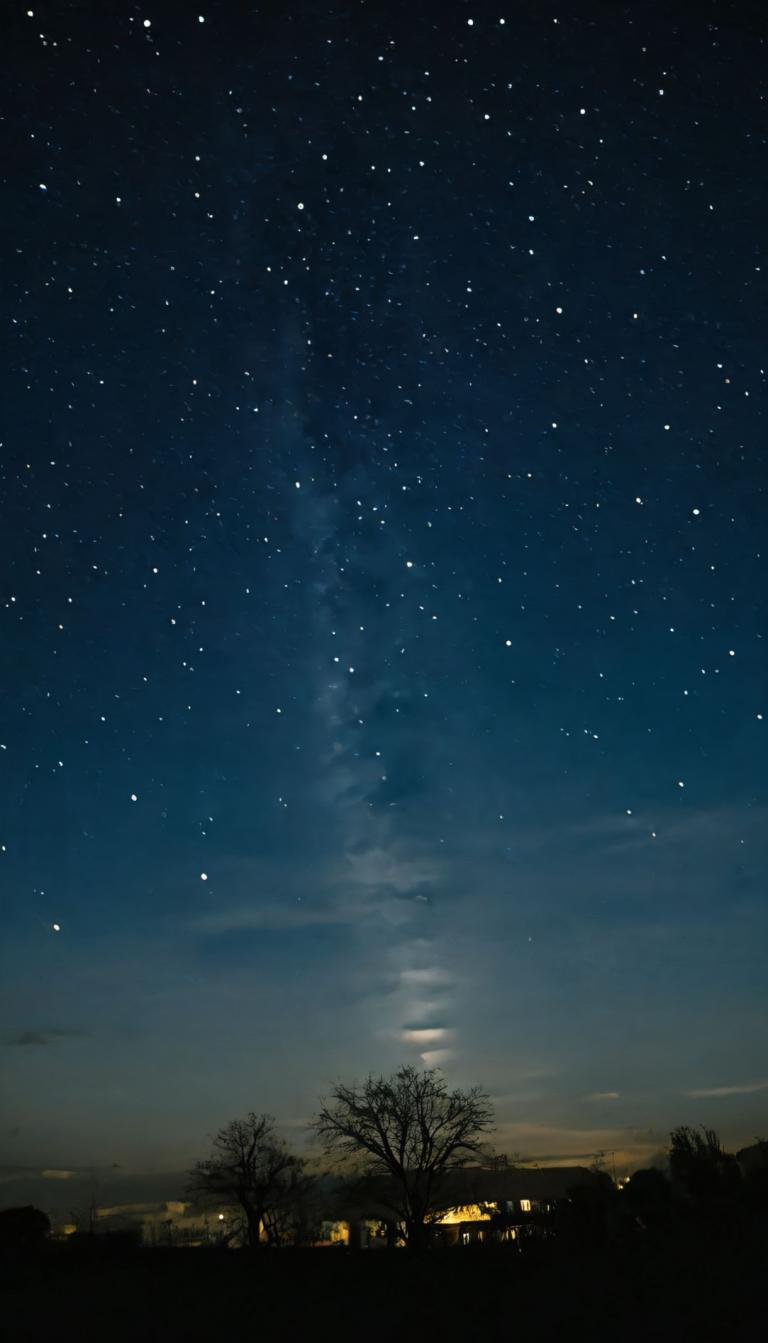 Photographic Art,Photographic Art , Nature, night sky, sky, no humans, night, scenery, star (sky), tree