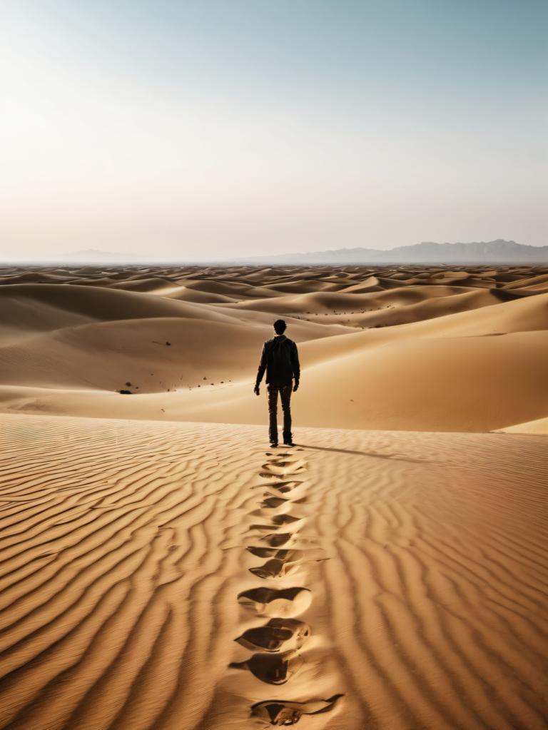 Photographic Art,Photographic Art , Nature, desert, scenery, desert, 1boy, sand, outdoors, sky, male focus