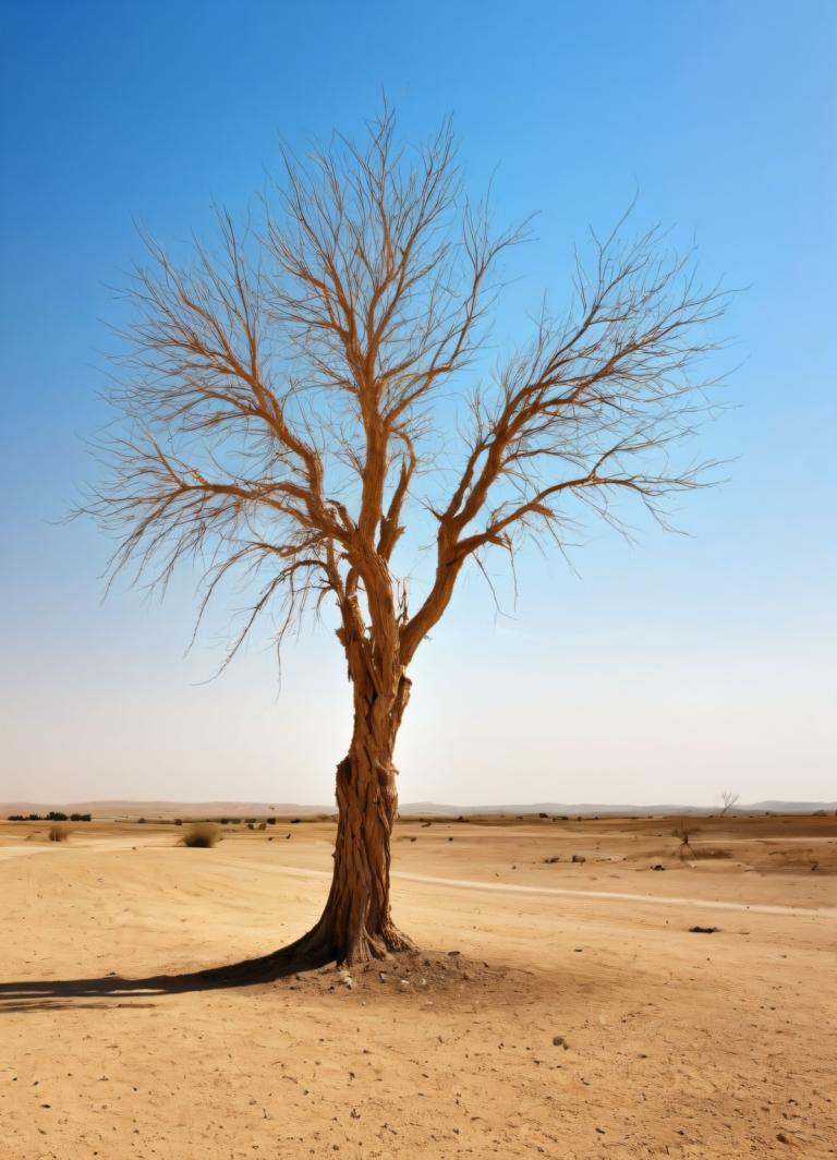 Photographic Art,Photographic Art , Nature, desert, scenery, tree, no humans, tree, desert, bare tree, sky