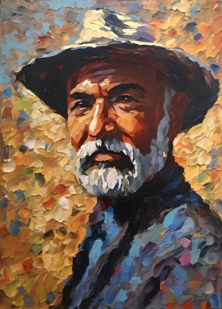 Oil Painting,Oil Painting, People, man, 1boy, male focus, facial hair, solo, beard, mustache, open mouth, old