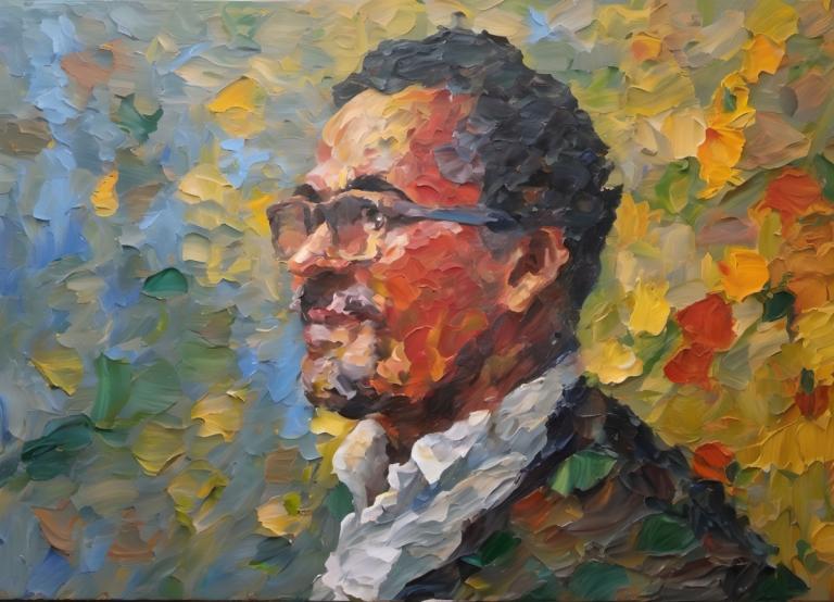 Oil Painting,Oil Painting, People, man, leaf, no humans, outdoors, traditional media, solo, painting (medium)