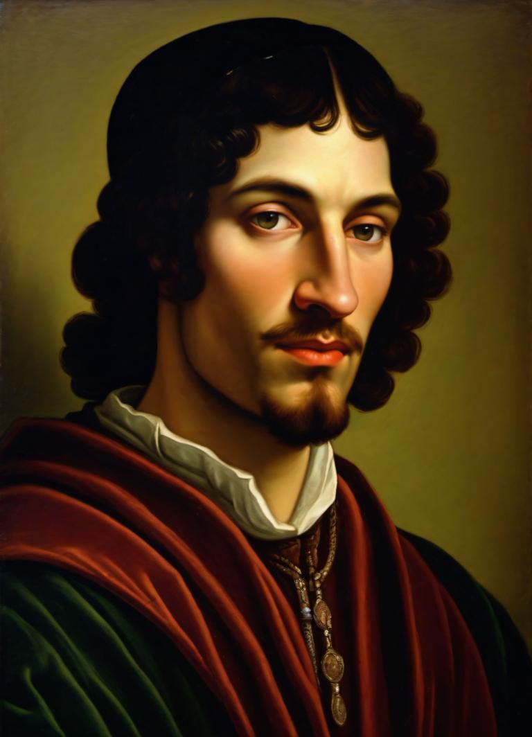 Pintura al óleo,Pintura al óleo, Gente, hombre medieval europeo, retrato, solo, vello facial