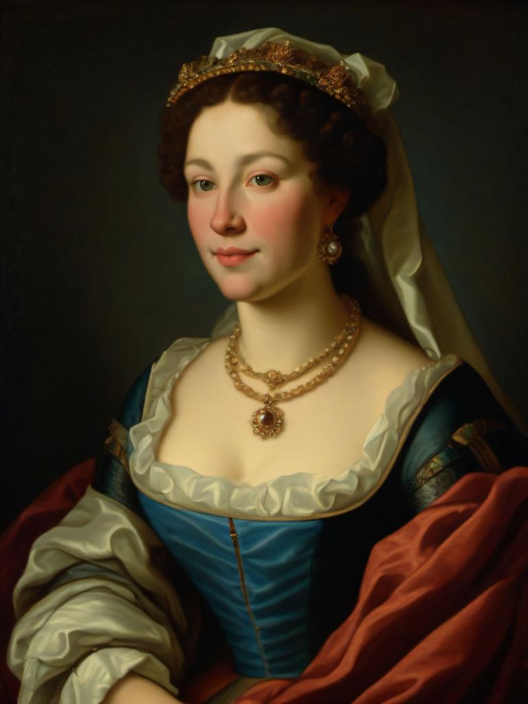 Peinture à l'huile,Peinture à l'huile, Personnes, femme européenne médiévale, portrait, 1fille, bijoux